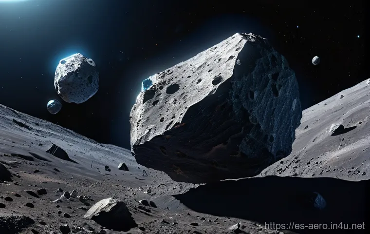 소행성 채굴 기술 - Here are three detailed image generation prompts in English, based on the provided text about astero...